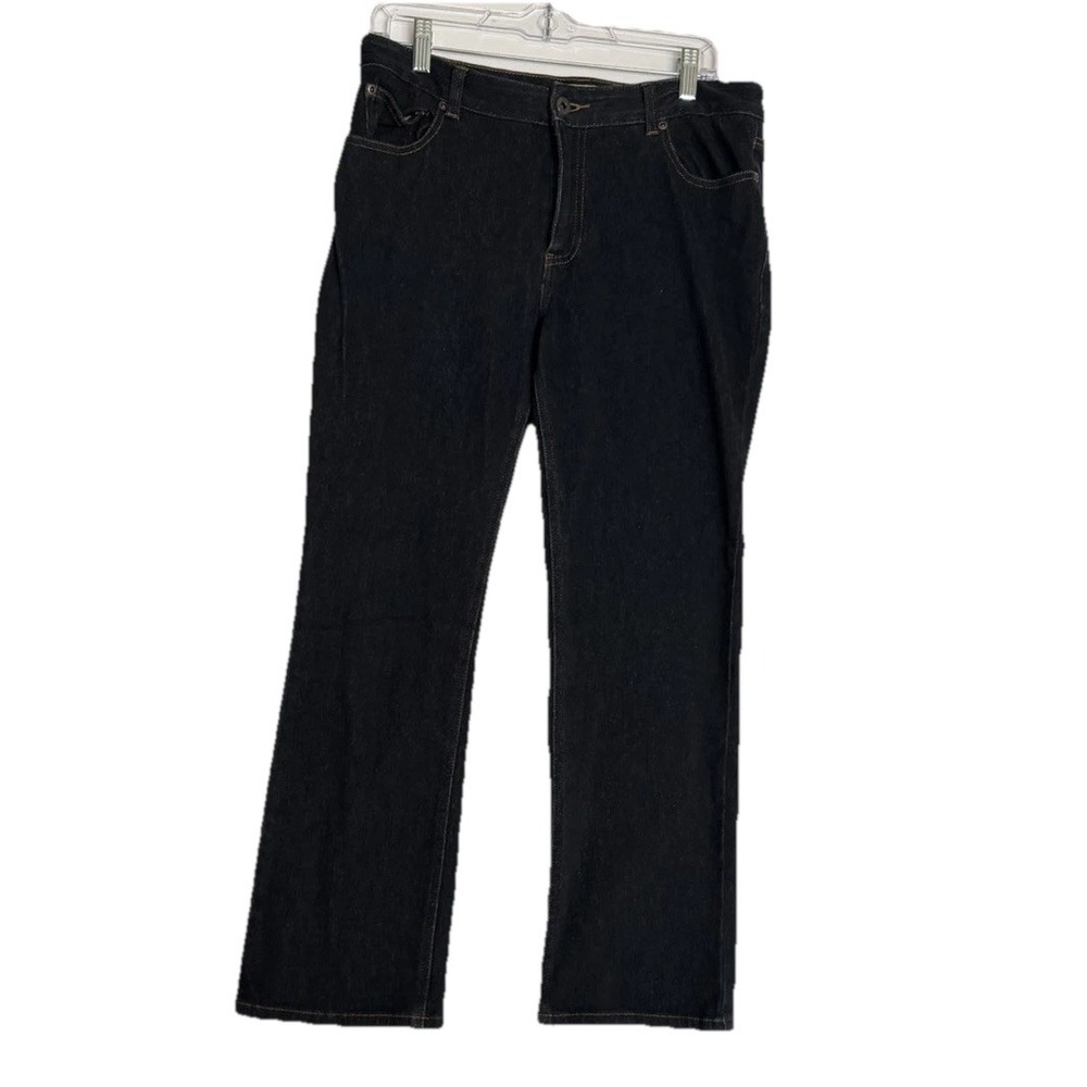 LL Bean Women's Classic Fit Dark Wash Denim Stretch Size 10 Petite 32" Waist‎